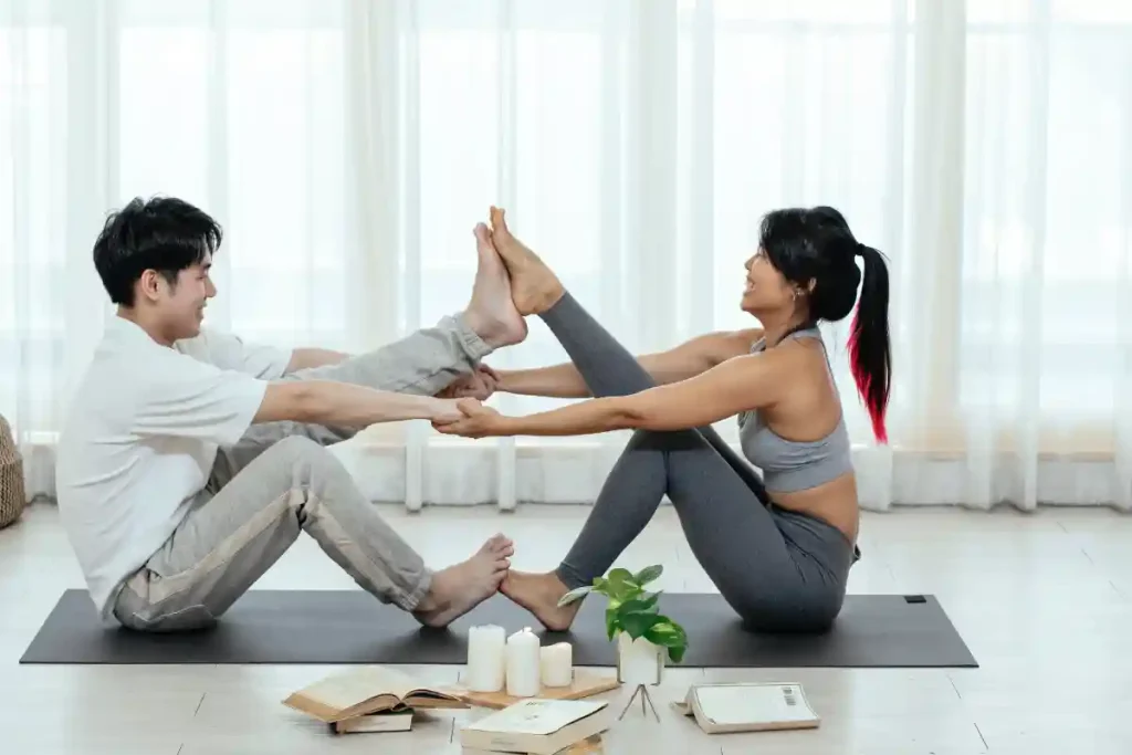 Partner yoga pose