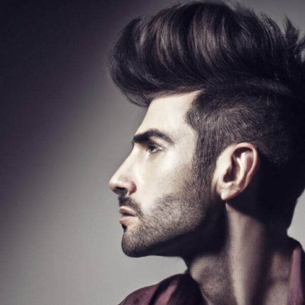 A man with pompadour hairstyle