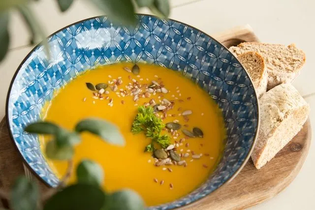 A yellow colour soup