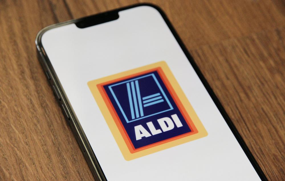 Aldi Logo on a mobile