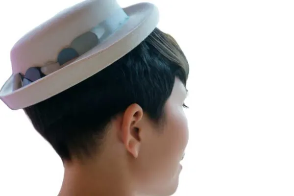 A women wearing a pillbox hat