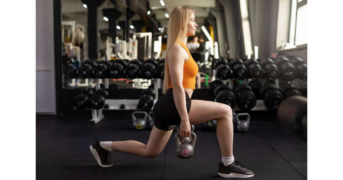 A woman doing lunges