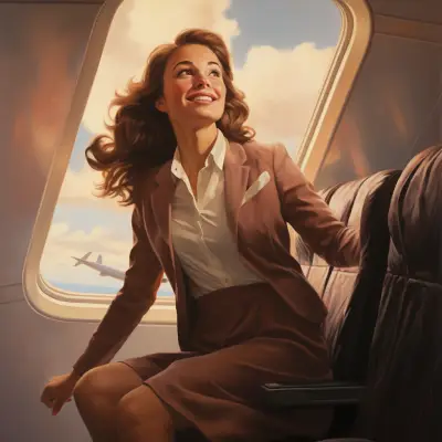 A woman travelling for business in a flight