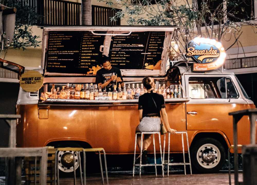 A mobile van with bar