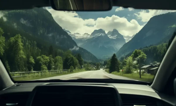 A car travelling to Switzerland