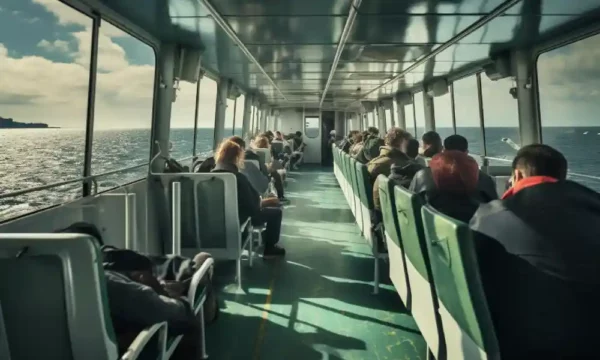 People sitting in a ferry