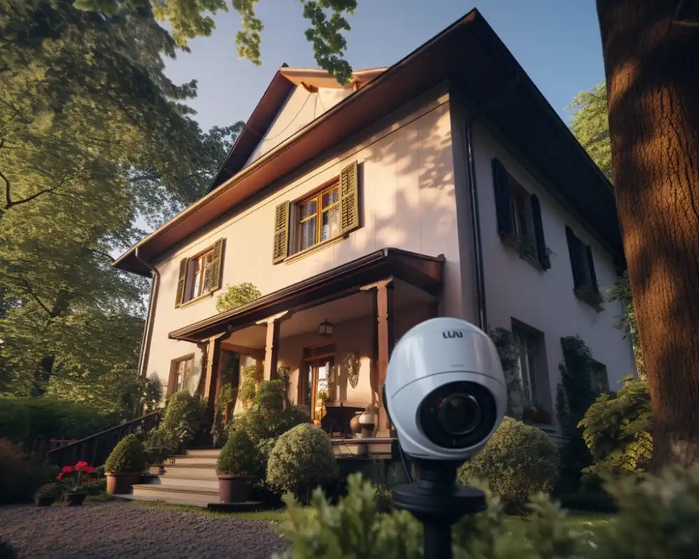 A house with hidden security camera