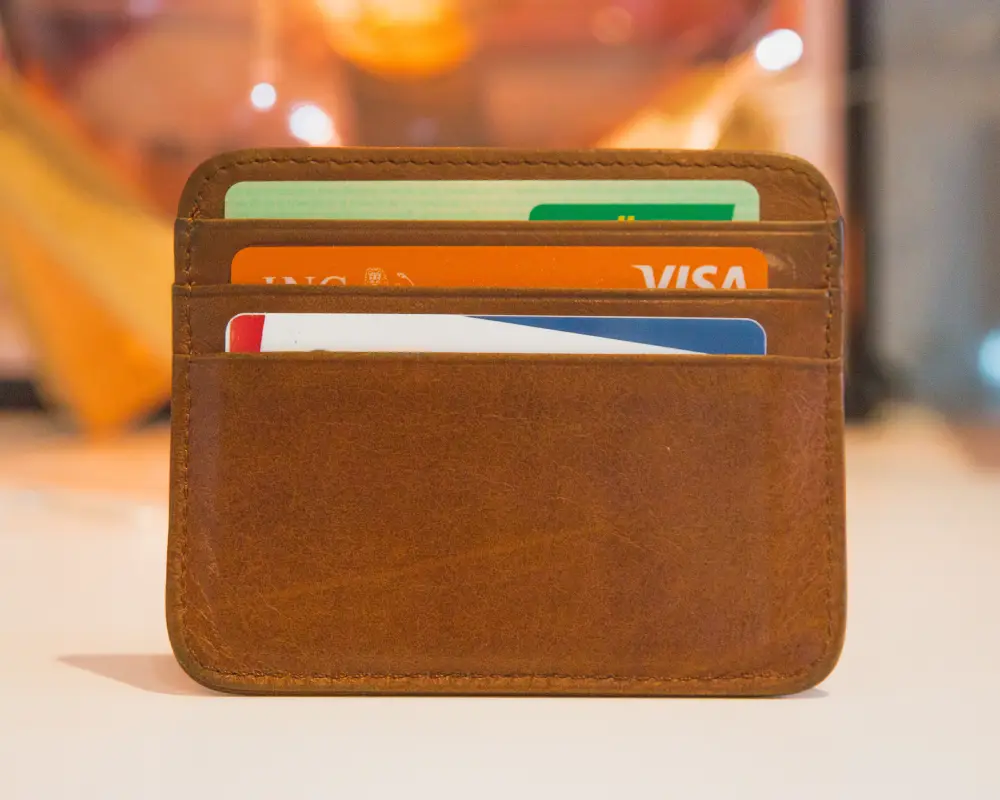 A wallet with credit card