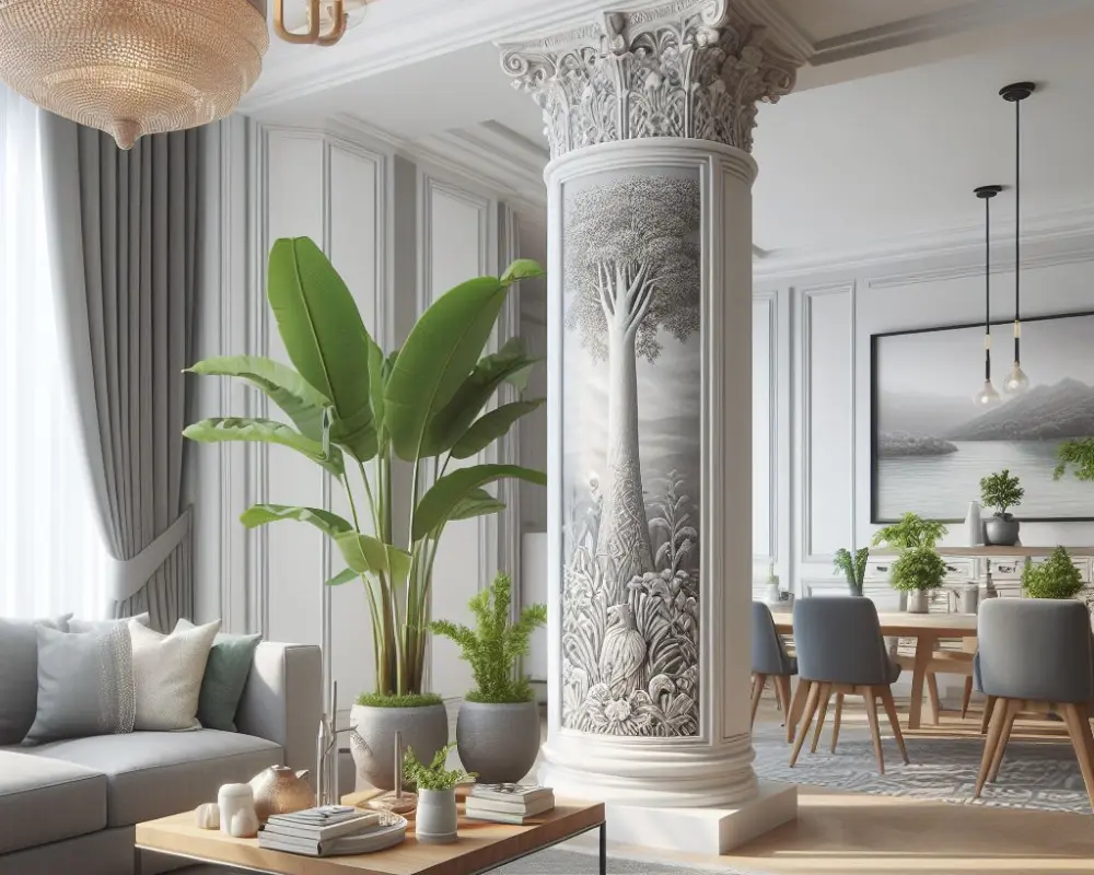 How to Hide a Pillar in Your Living Room: Easy Decorating Tips